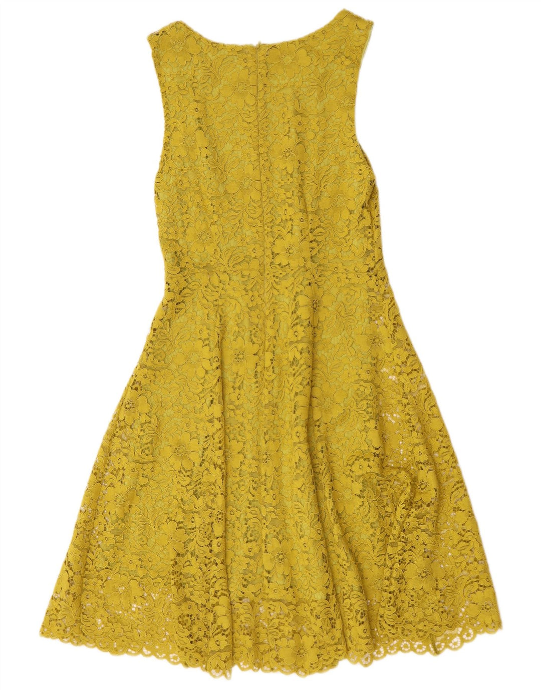 Sandro Ferrone Damen Ärmelloses A-Linien-Kleid IT 42 Mittelgelbes Blumenmuster