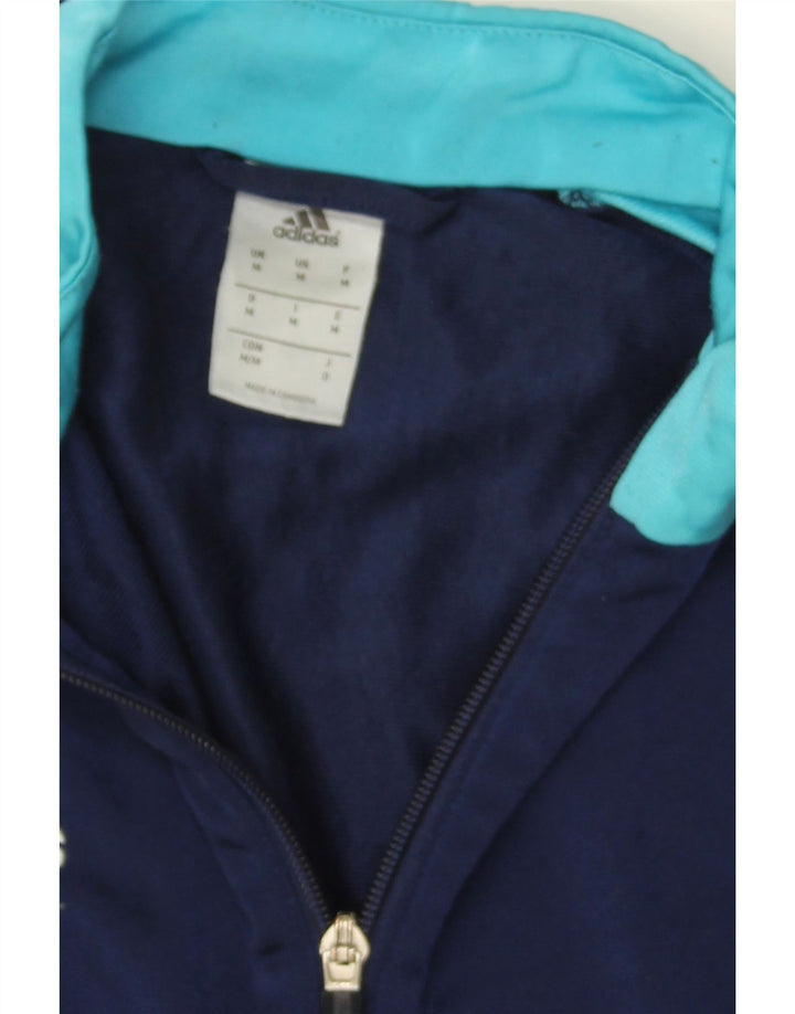 ADIDAS Mens Tracksuit Top Jacket Medium Navy Blue Colourblock Polyester Vintage Adidas and Second-Hand Adidas from Messina Hembry 