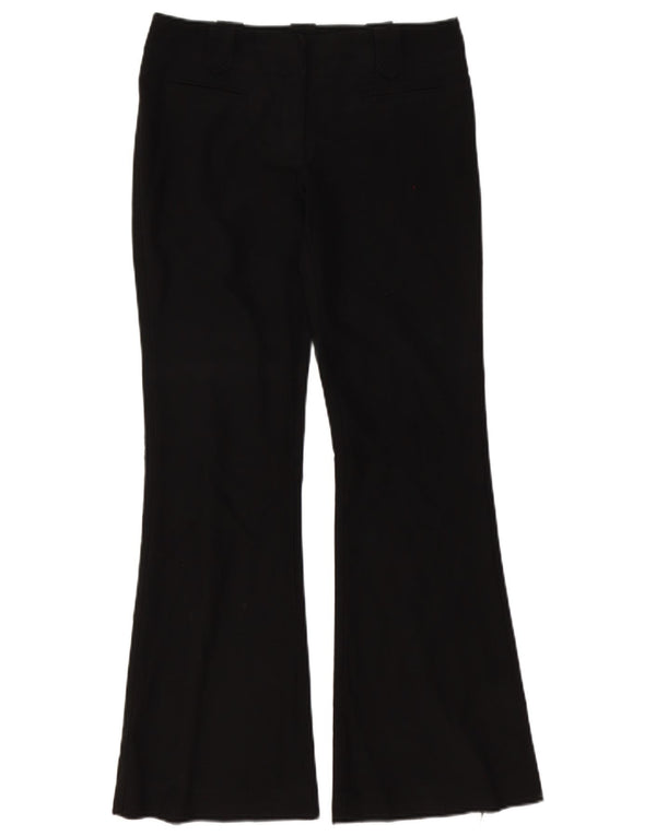Topshop Damen Flare Chino Hose UK 8 Small W29 L28 Schwarz Polyester
