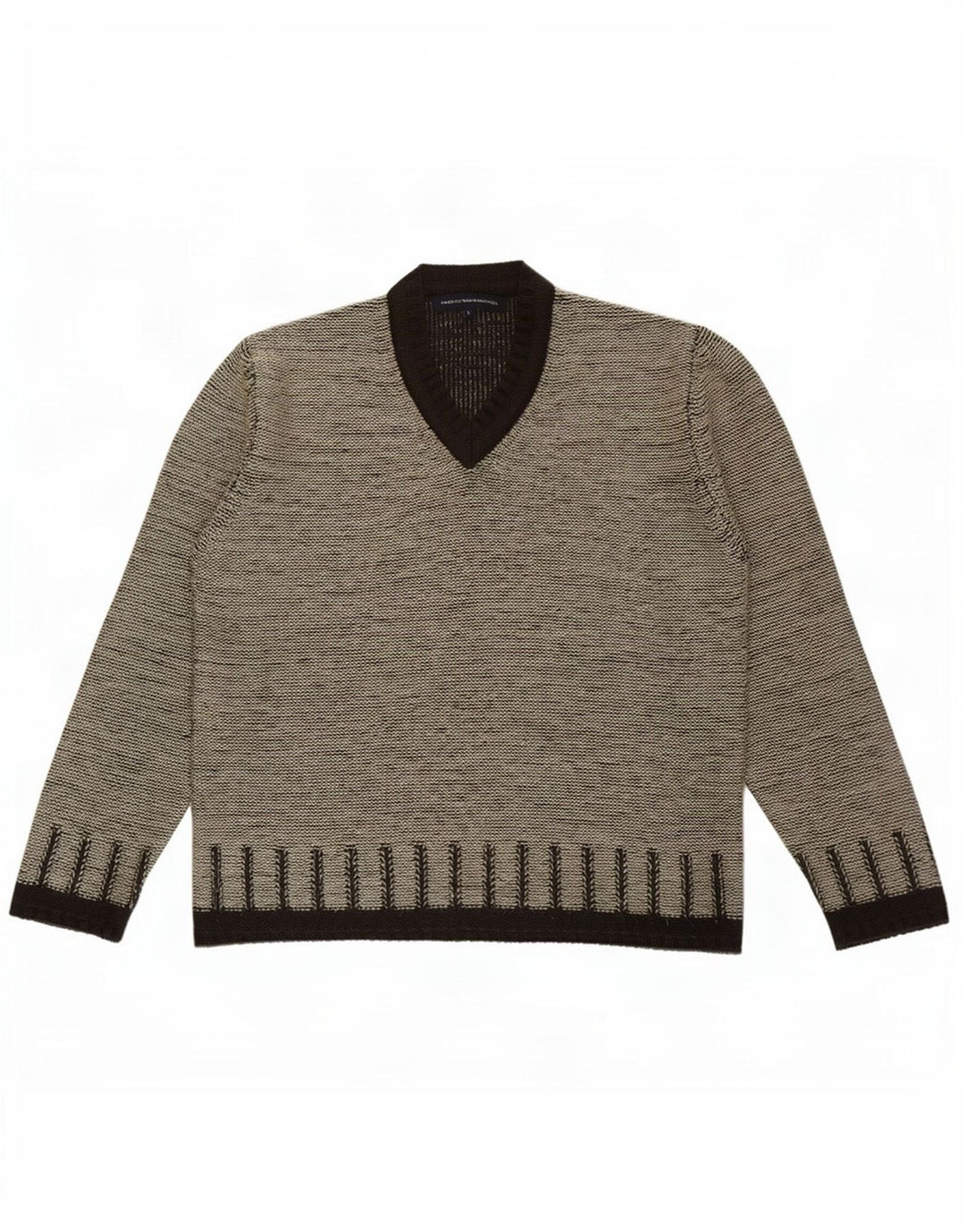 French Connection Herren-Pullover mit V-Ausschnitt, groß, Acryl, Grau