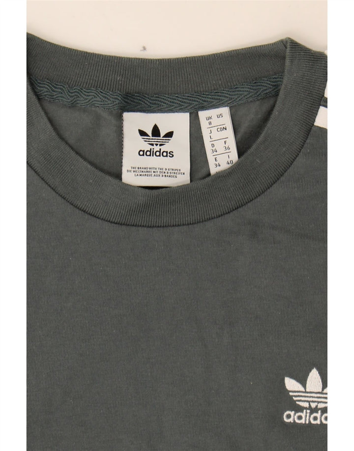 ADIDAS Womens Top Long Sleeve UK 8 Small Grey Cotton Vintage Adidas and Second-Hand Adidas from Messina Hembry 