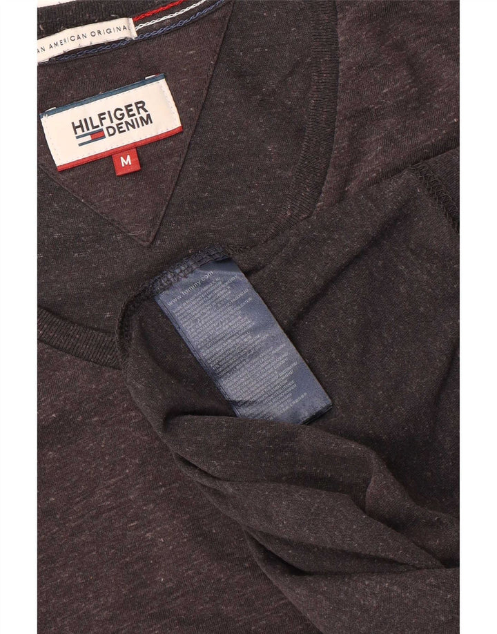 Tommy Hilfiger Herren-T-Shirt-Oberteil aus mittelgrau meliertem Polyester