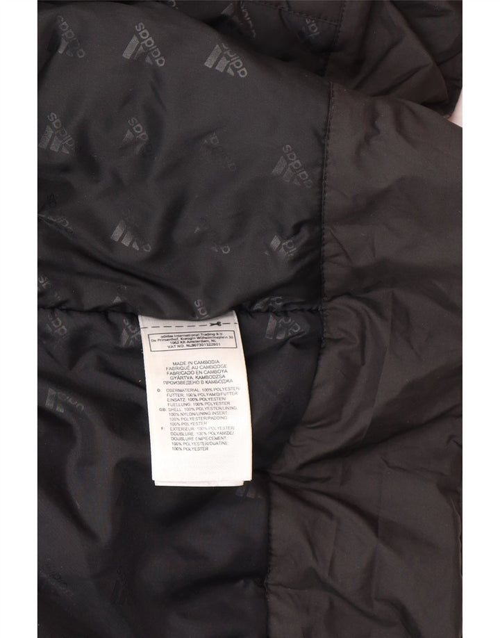 Adidas Jungen-Windbreaker-Mantel mit Grafik, 13–14 Jahre, schwarzes Polyamid