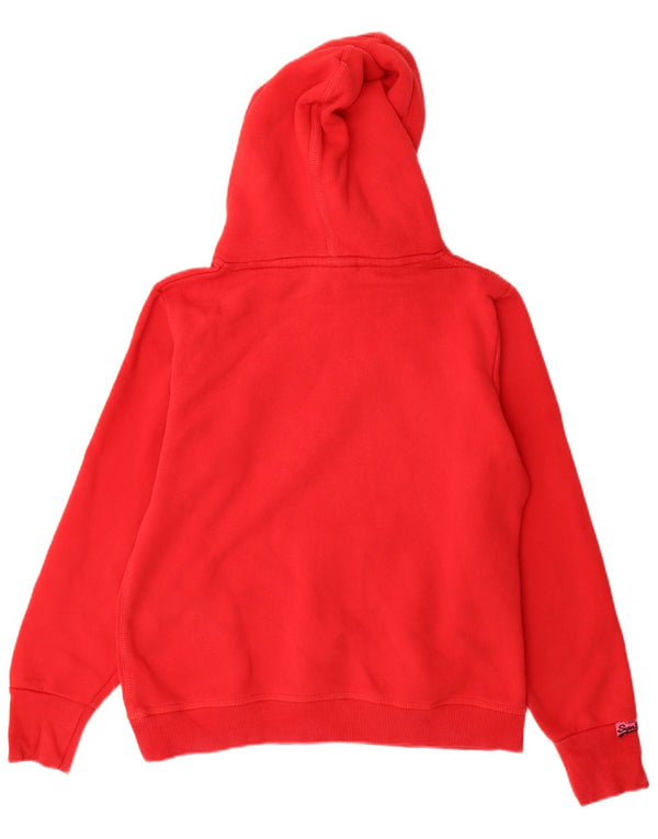 Superdry Damen Graphic Hoodie Pullover UK 18 XL Rot Baumwolle