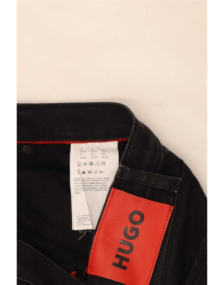 Hugo Boss Herren Slim Jeans W33 L31 Schwarze Baumwolle