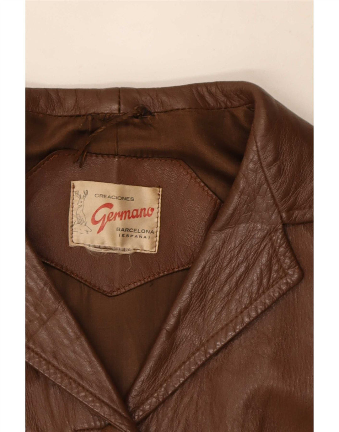 Germano Damen Ledermantel UK 14 Mittelbraun