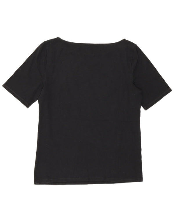 Ralph Lauren Damen T-Shirt Top UK 14 Large Schwarz