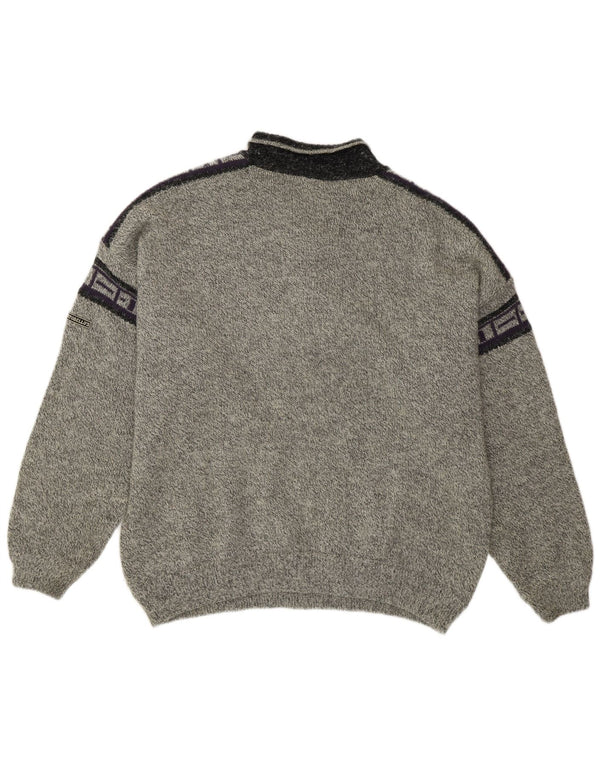 Portobello’s Herren-Pullover mit Rollkragen, XL, grau, geometrisch, Acryl, Retro