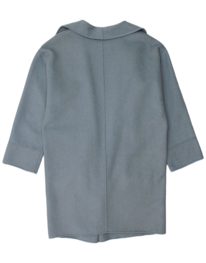 ZARA Womens Open Overcoat UK 14 Medium Blue Wool