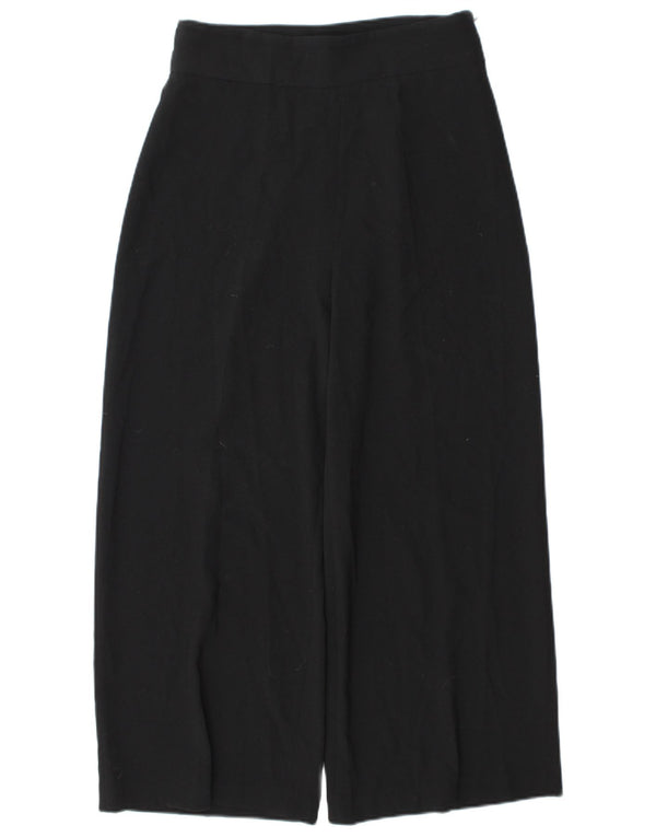 Zara Womens High Waist Wide Leg Casual Trousers Medium W28 L26 Black