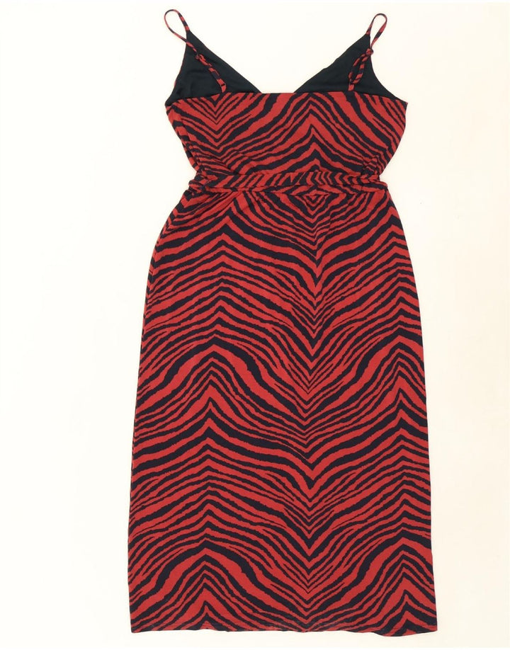 OASIS Womens Slip Dress UK 10 Small Red Animal Print Polyester Vintage Oasis and Second-Hand Oasis from Messina Hembry 
