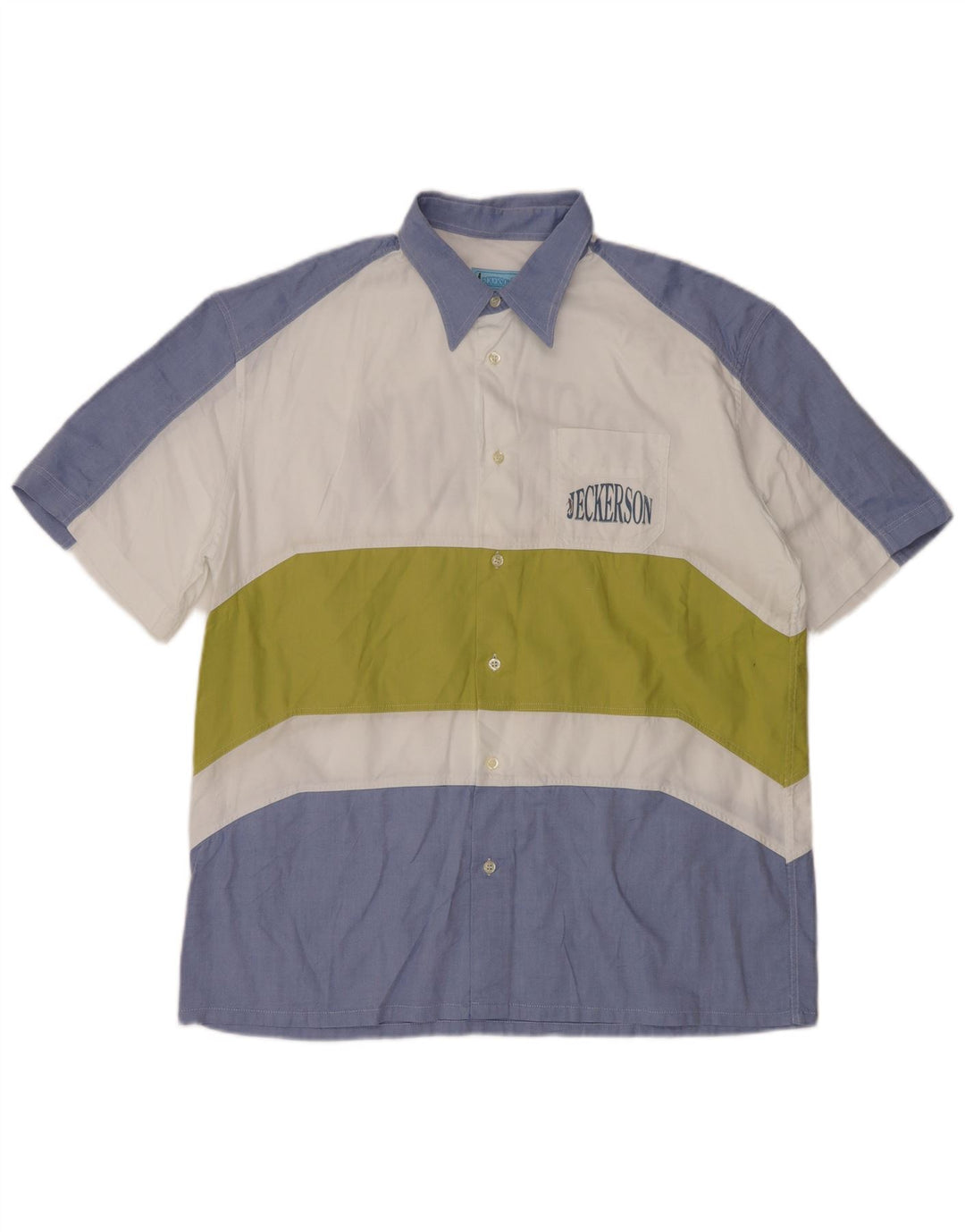JECKERSON Herren Grafik-Kurzarmhemd XL Blau Farbblock