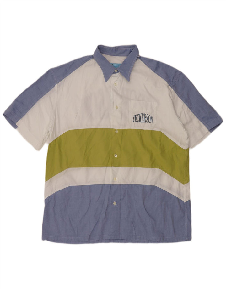 JECKERSON Herren Grafik-Kurzarmhemd XL Blau Farbblock