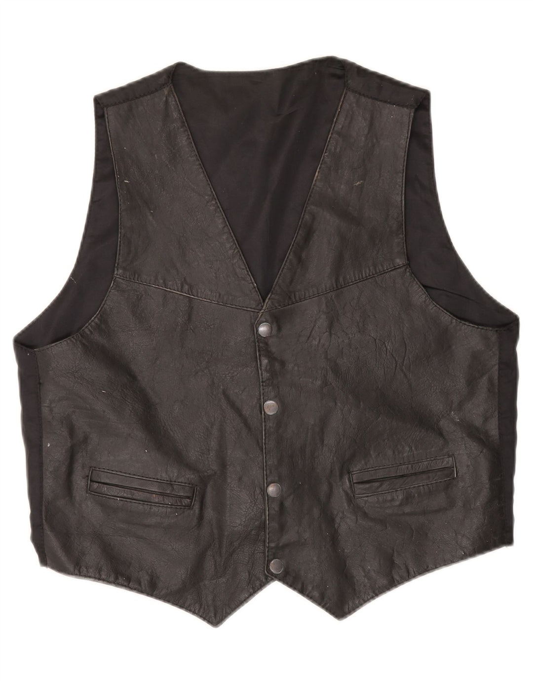 Vintage Herren Lederweste Groß Schwarz