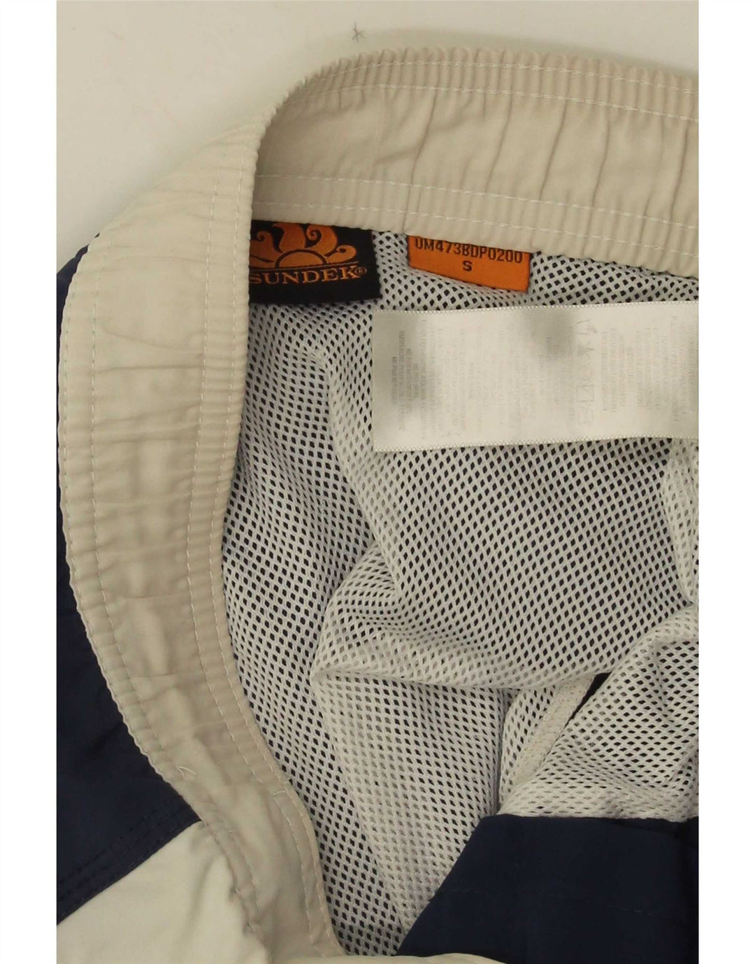 Sundek Herren-Badeshorts mit Grafik, Größe S, Marineblau, Farbblock-Polyester