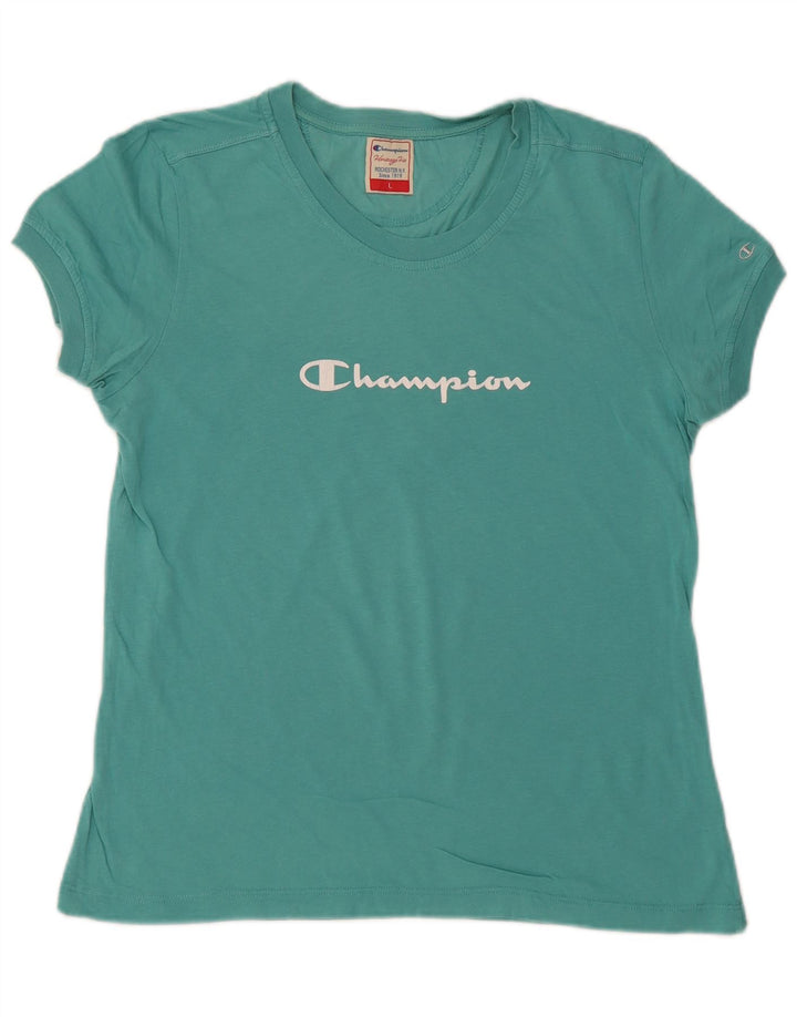 CHAMPION Damen Grafik-T-Shirt-Oberteil UK 14 Large Grün