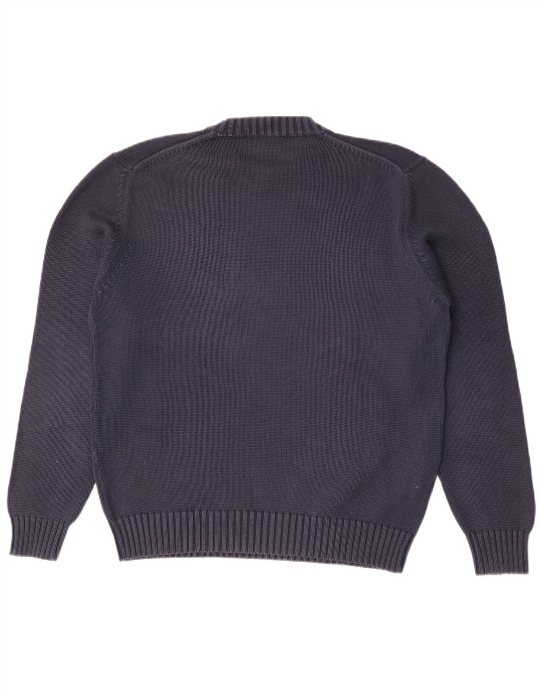 Zara Herren-Pullover mit Rundhalsausschnitt, mittlere marineblaue Baumwolle