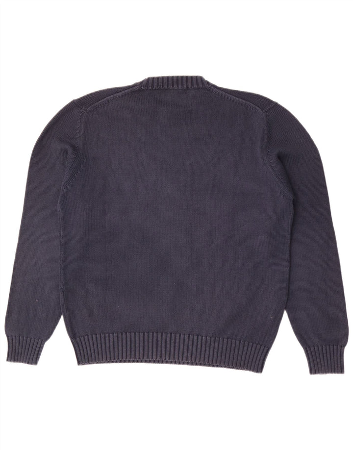 Zara Herren-Pullover mit Rundhalsausschnitt, mittlere marineblaue Baumwolle