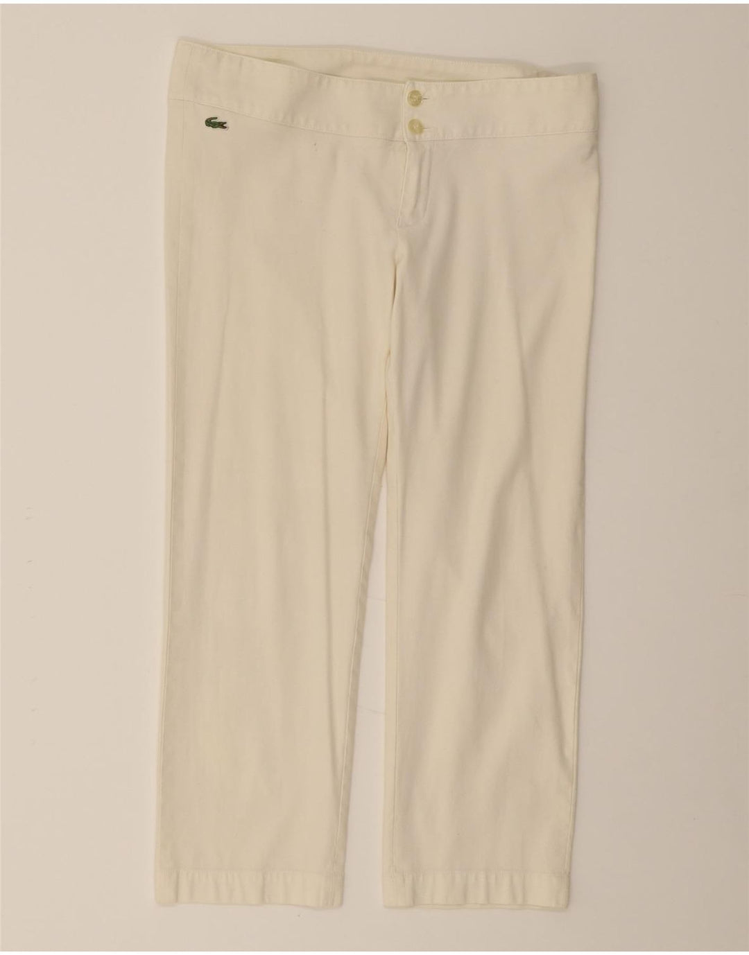 LACOSTE Womens Straight Casual Trousers Size 40 Medium W32 L23 Beige Vintage Lacoste and Second-Hand Lacoste from Messina Hembry 
