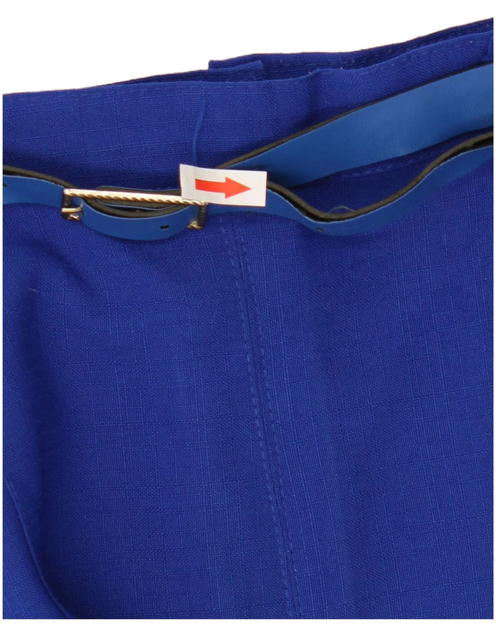 Vintage Damen Faltenrock UK 14 Medium W28 Blau Polyester