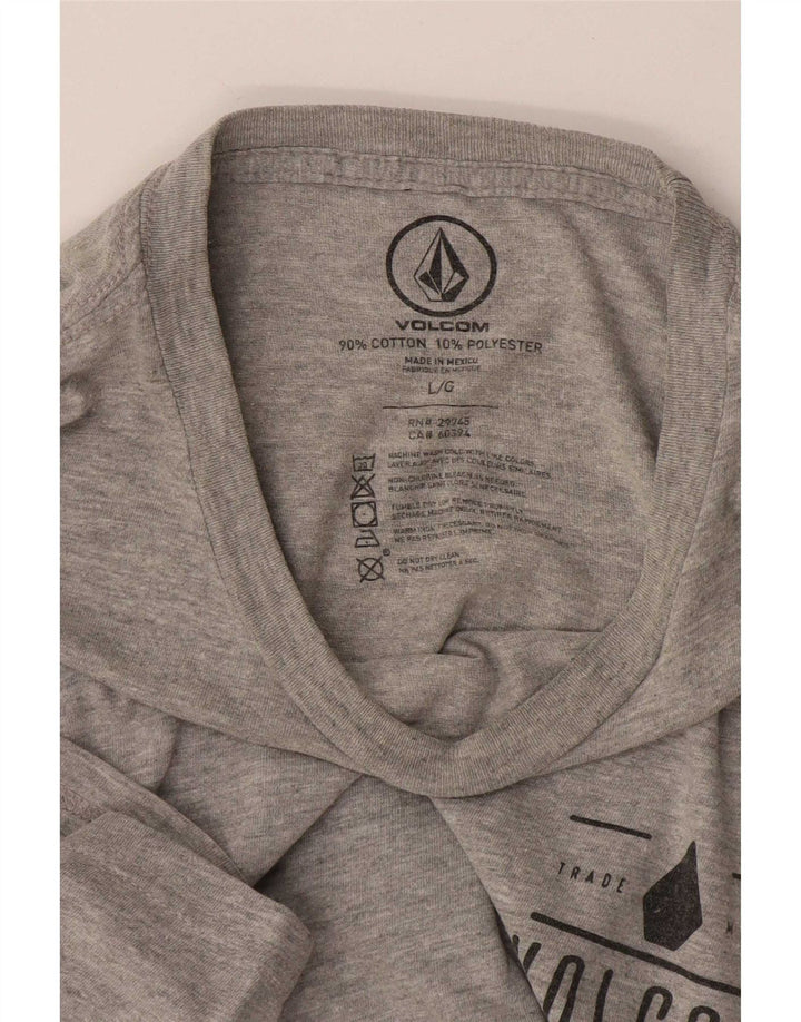 Volcom Herren-T-Shirt mit Grafik, groß, grau gesprenkelte Baumwolle