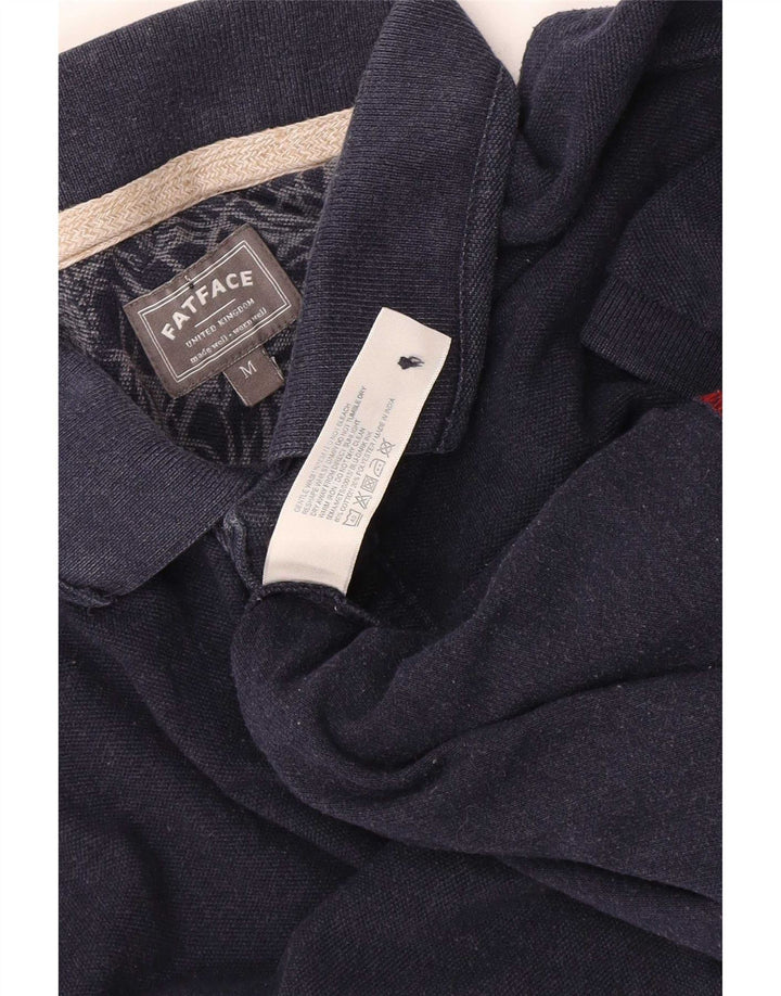 Fat Face Herren-Poloshirt aus mittelblauer Baumwolle in Marineblau
