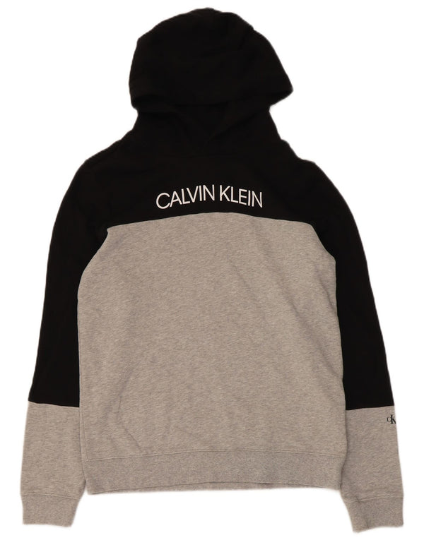 Calvin Klein Jeans Damen Kapuzenpullover UK 12 Mittelschwarz Farbblock