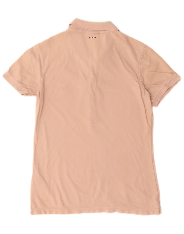 Napapijri Damen Poloshirt UK 10 Small Beige Baumwolle