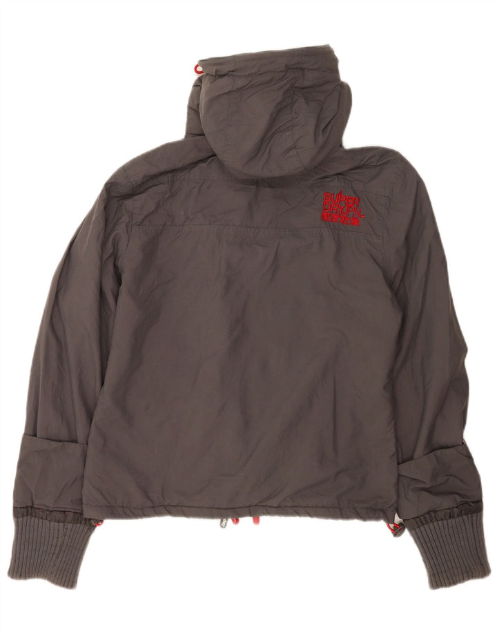 Superdry Damen The Windcheater Hooded Windjacke UK 14 Mittelgrau