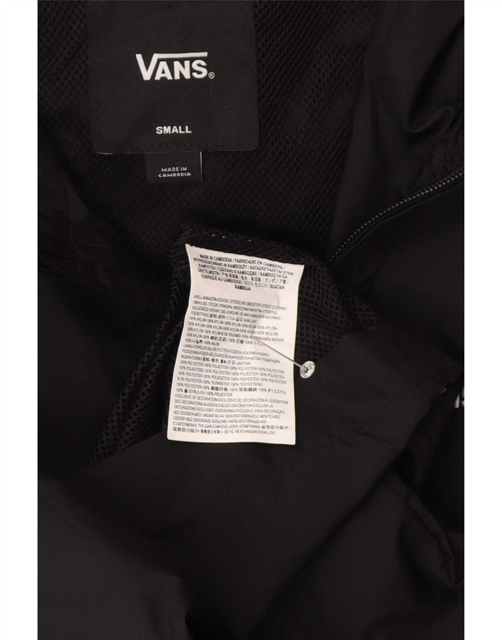 Vans Herren-Regenjacke mit grafischer Kapuze, UK 36, Small, schwarzes, geometrisches Nylon