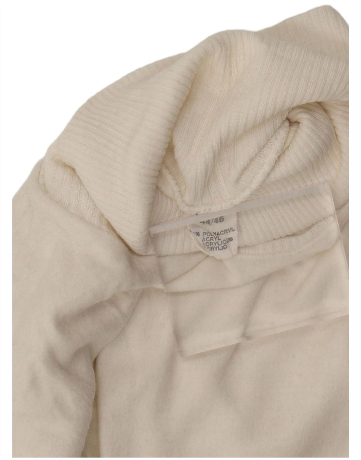 Vintage Damen Rollkragenpullover IT 44/46 Mittelweißes Polyacryl