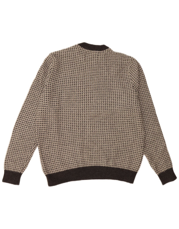 JACK WILLS Damen-Pullover mit Rundhalsausschnitt, UK 20 2XL, grau karierte Wolle