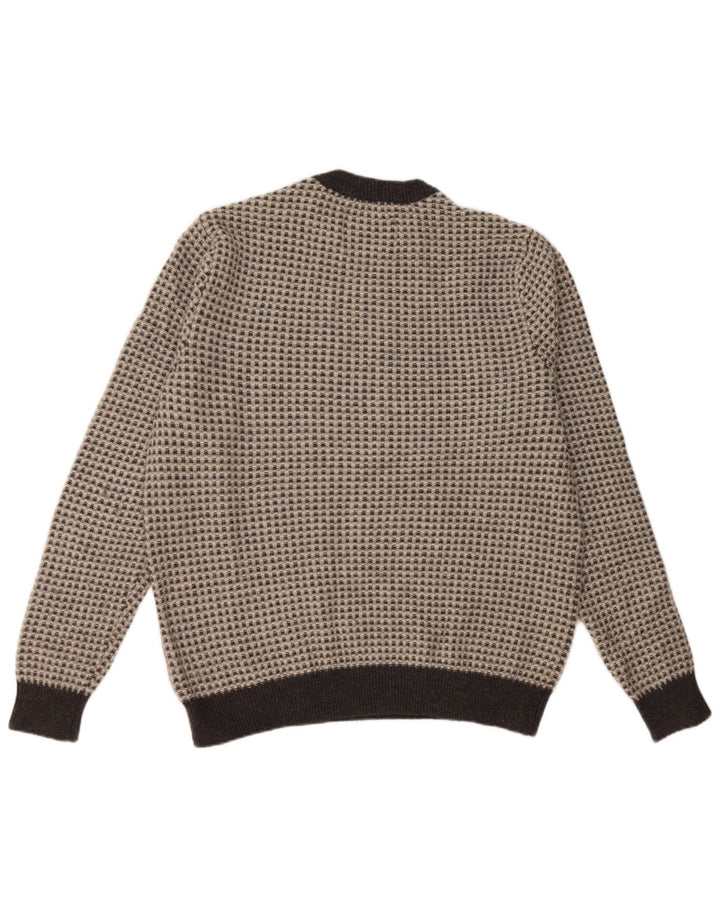 JACK WILLS Damen-Pullover mit Rundhalsausschnitt, UK 20 2XL, grau karierte Wolle