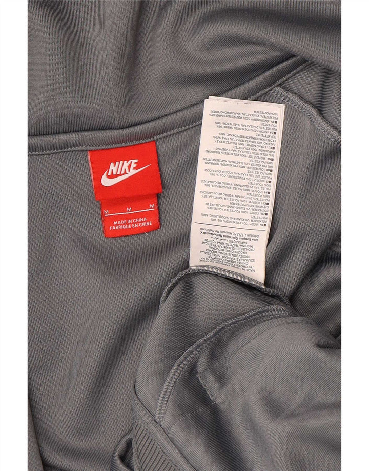 Nike Herren-Kapuzenpullover mit Reißverschluss, mittelgraues Farbblock-Polyester