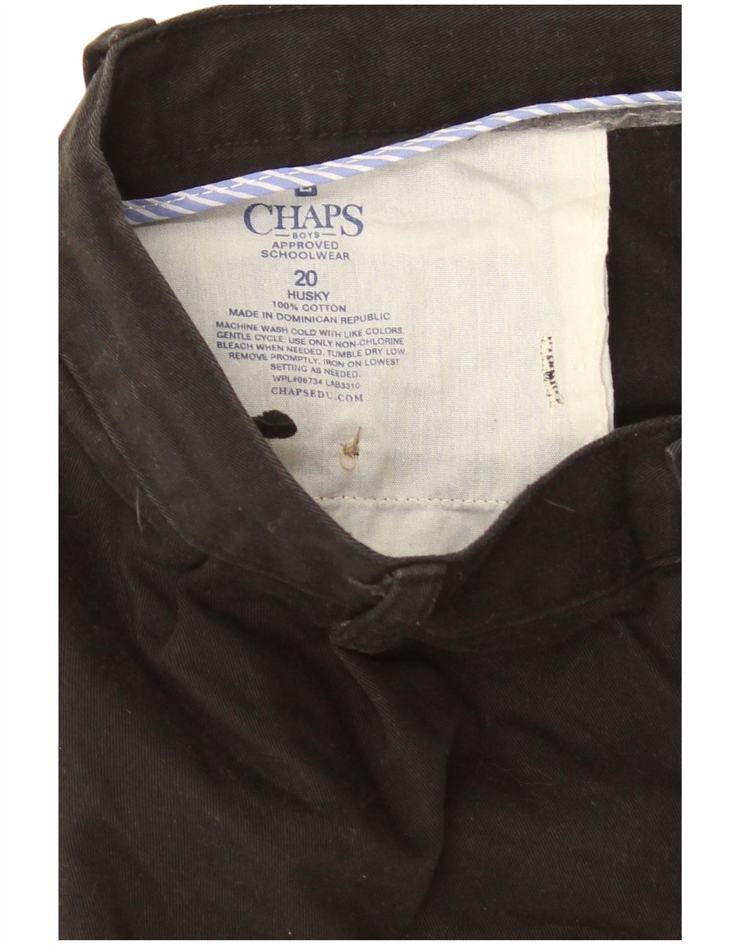 Chaps Husky Chino-Shorts für Jungen, 15–16 Jahre, W32, schwarze Baumwolle