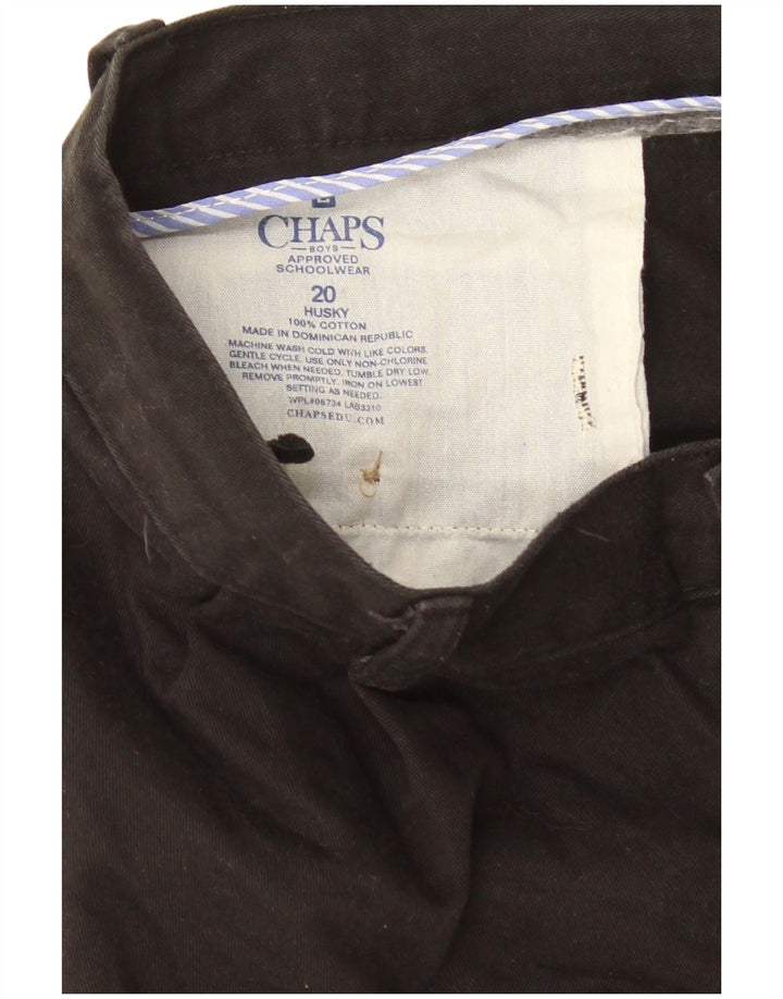 Chaps Husky Chino-Shorts für Jungen, 15–16 Jahre, W32, schwarze Baumwolle