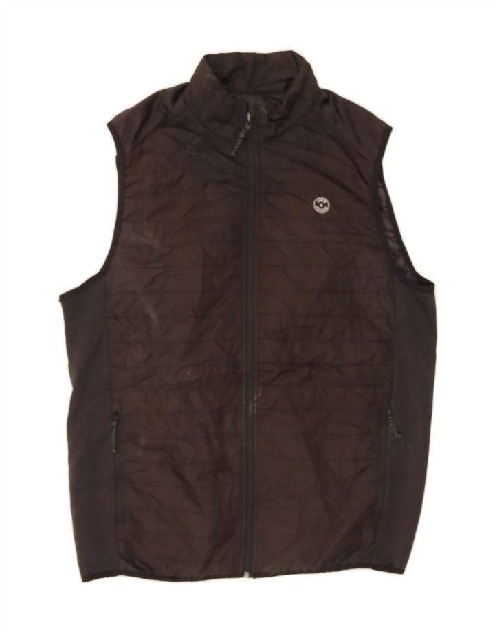 JACK & JONES Mens Padded Gilet UK 40 Large Brown Vintage Jack & Jones and Second-Hand Jack & Jones from Messina Hembry 