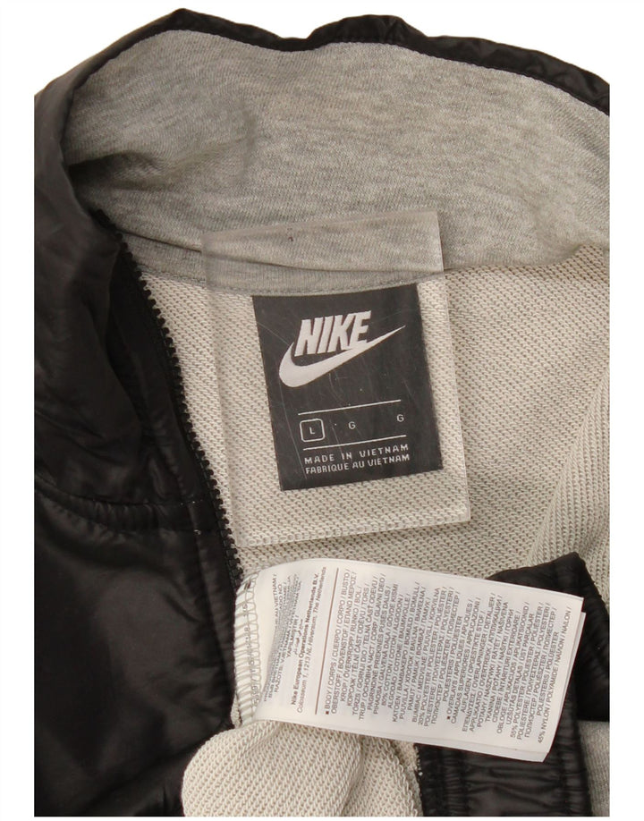 NIKE Womens Oversized Crop Sweatshirt Pullover UK 16 Large Grau Farbblock