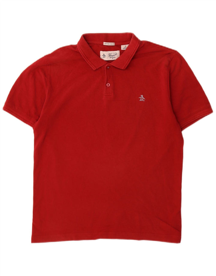 Penguin Herren Heritage Slim Fit Poloshirt Mittelrote Baumwolle