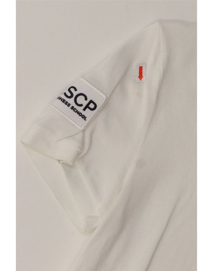 LACOSTE Damen-Poloshirt mit normaler Passform, Größe 34, kleine weiße Baumwolle