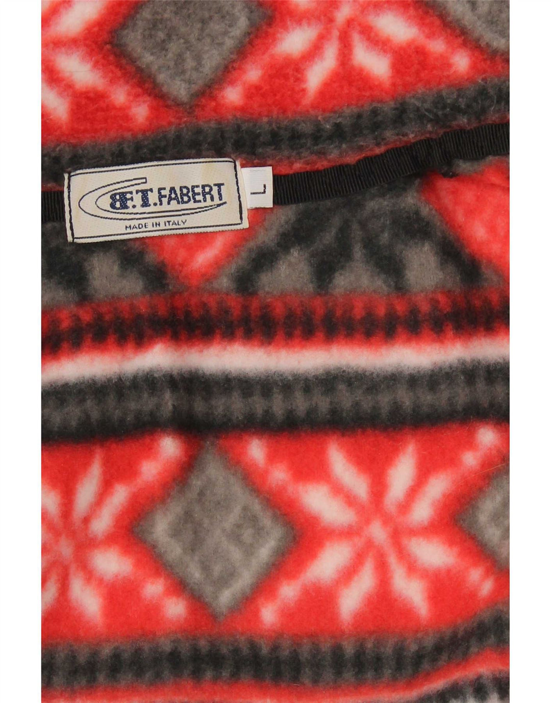 Vintage Herren Fleecejacke UK 40 Large Red Fair Isle