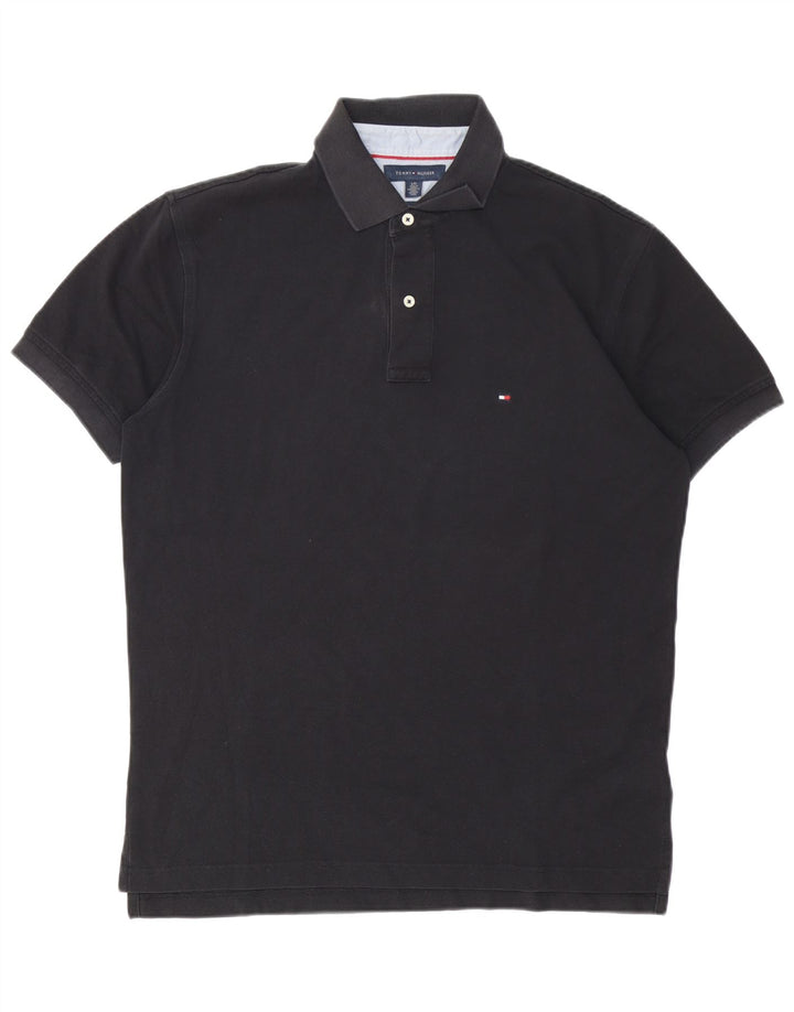 Tommy Hilfiger Herren-Poloshirt, große schwarze Baumwolle