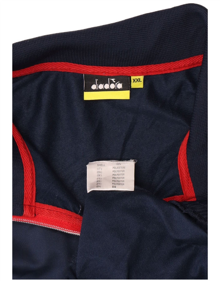 Diadora Herren-Trainingsanzugoberteil, Jacke, 2XL, Marineblau, Polyester