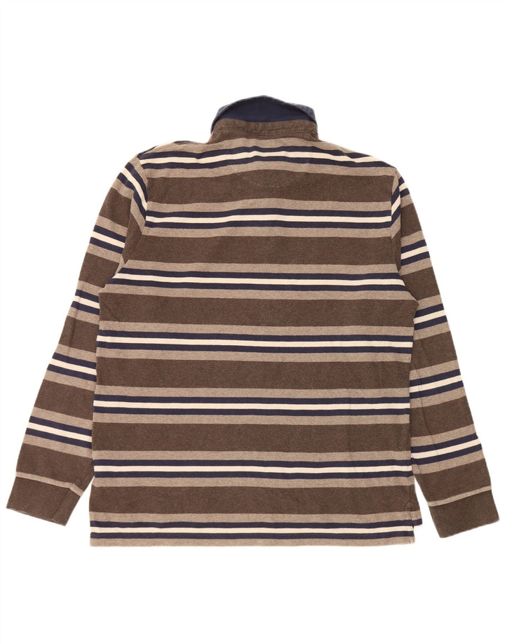Marks & Spencer Herren Blue Harbour Langarm-Rugby-Poloshirt Mittelbraun