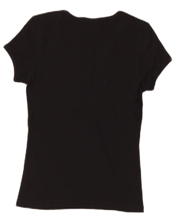 Champion Womens Heritage Classics T-Shirt Top UK 12 Mittelschwarze Baumwolle