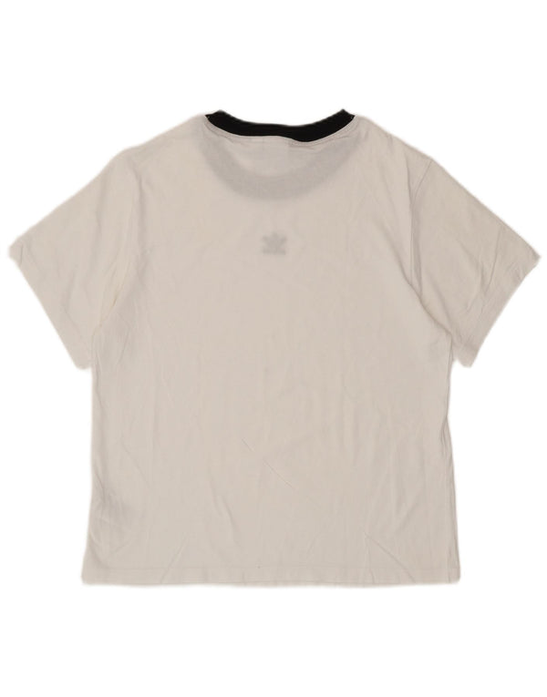 ADIDAS Damen Übergroßes T-Shirt Top UK 8 Small Weiße Baumwolle