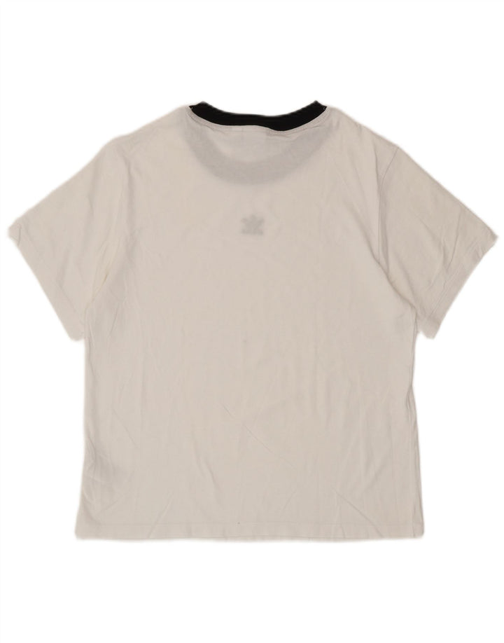 ADIDAS Damen Übergroßes T-Shirt Top UK 8 Small Weiße Baumwolle