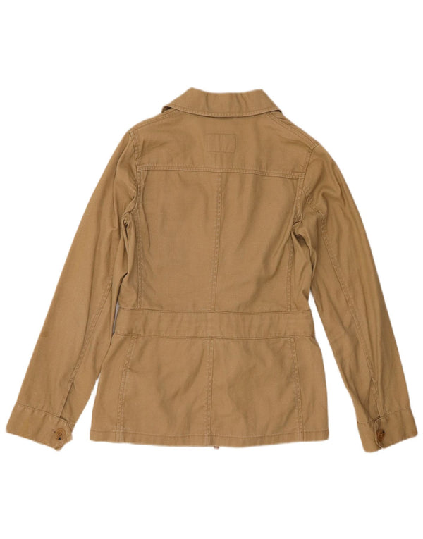 Massimo Dutti Damen Utility-Jacke EU 36 XS Khaki Leinen