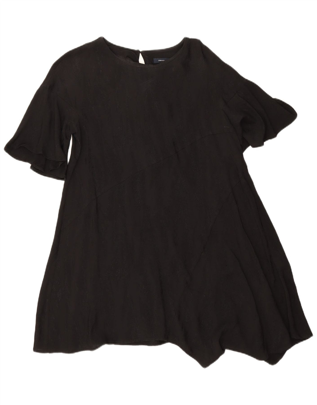 French Connection Damen Asymmetrisches Kleid UK 10 Small Schwarze Viskose
