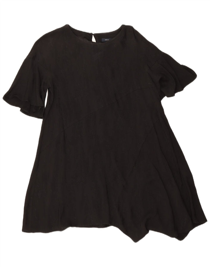 French Connection Damen Asymmetrisches Kleid UK 10 Small Schwarze Viskose